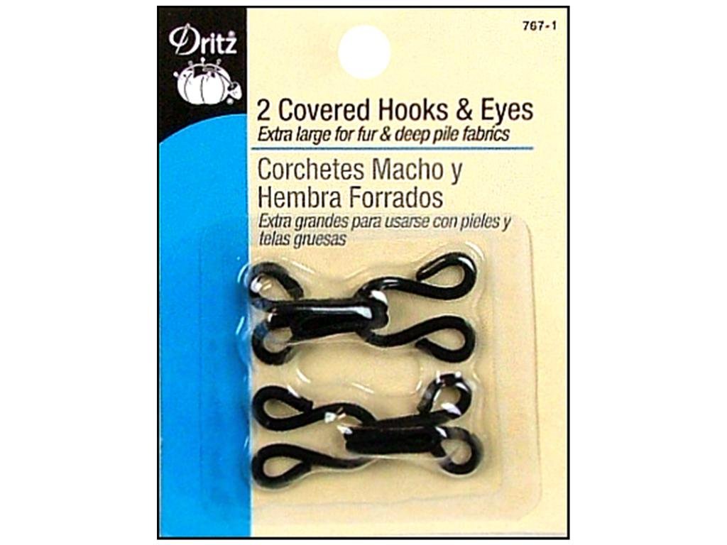 Dritz Sew On Covered Hook & Eye Closures Black Extra Large For Fur & Deep Pi 72879260977 eBay
