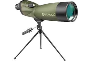 BARSKA Blackhawk 20-60x60 Waterproof Straight Spotting Scope w/ Tripod, Soft Carry Case & Premium Hard Case