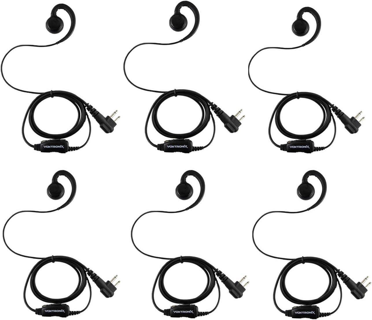 6 Pack of C-Ring Earpiece for Icom Radios