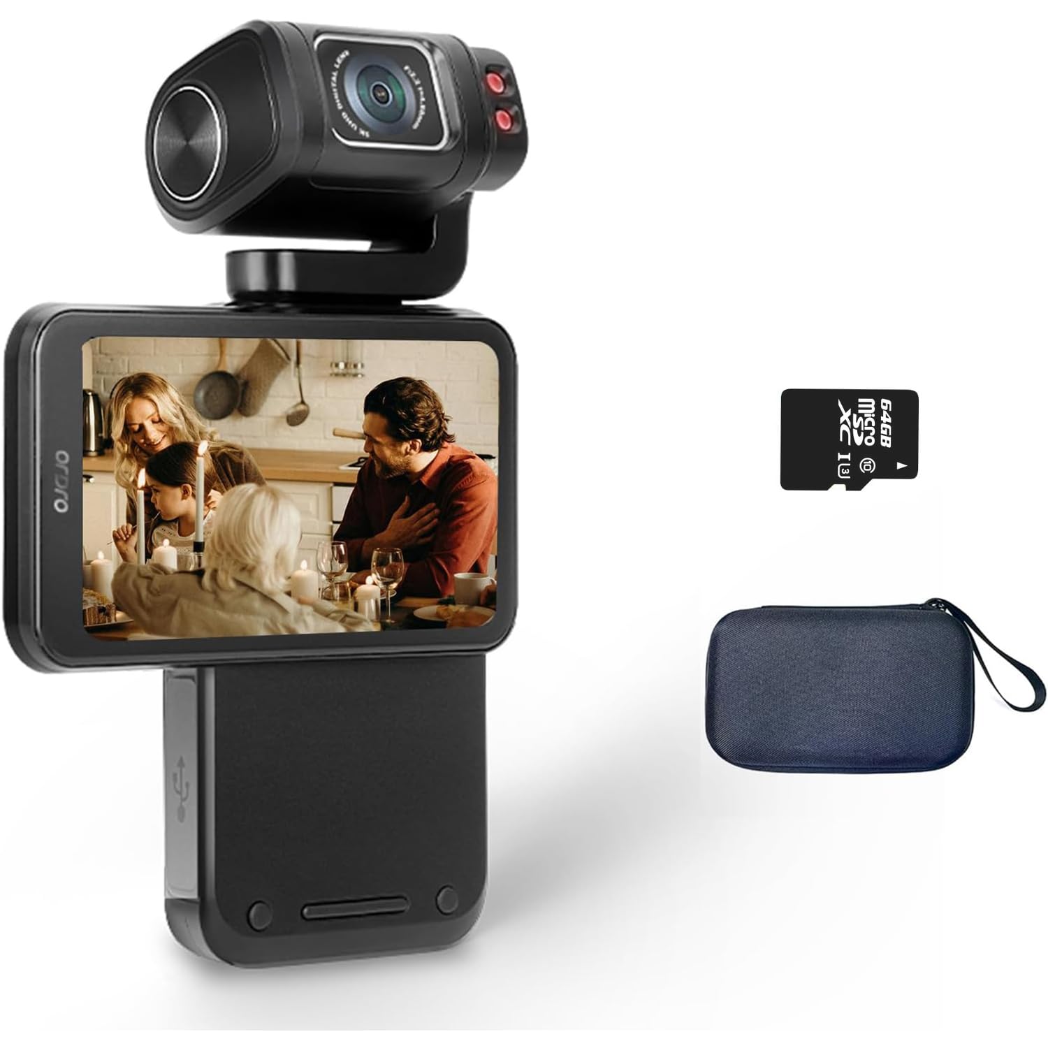 Generic M3 Pocket Camcorder, Vlogging Camera with 5K/30fps Video, 3.5'' Rotatable Touchscreen, Night Vision, Time-lapse, Compact Camcorder for Photography, YouTube