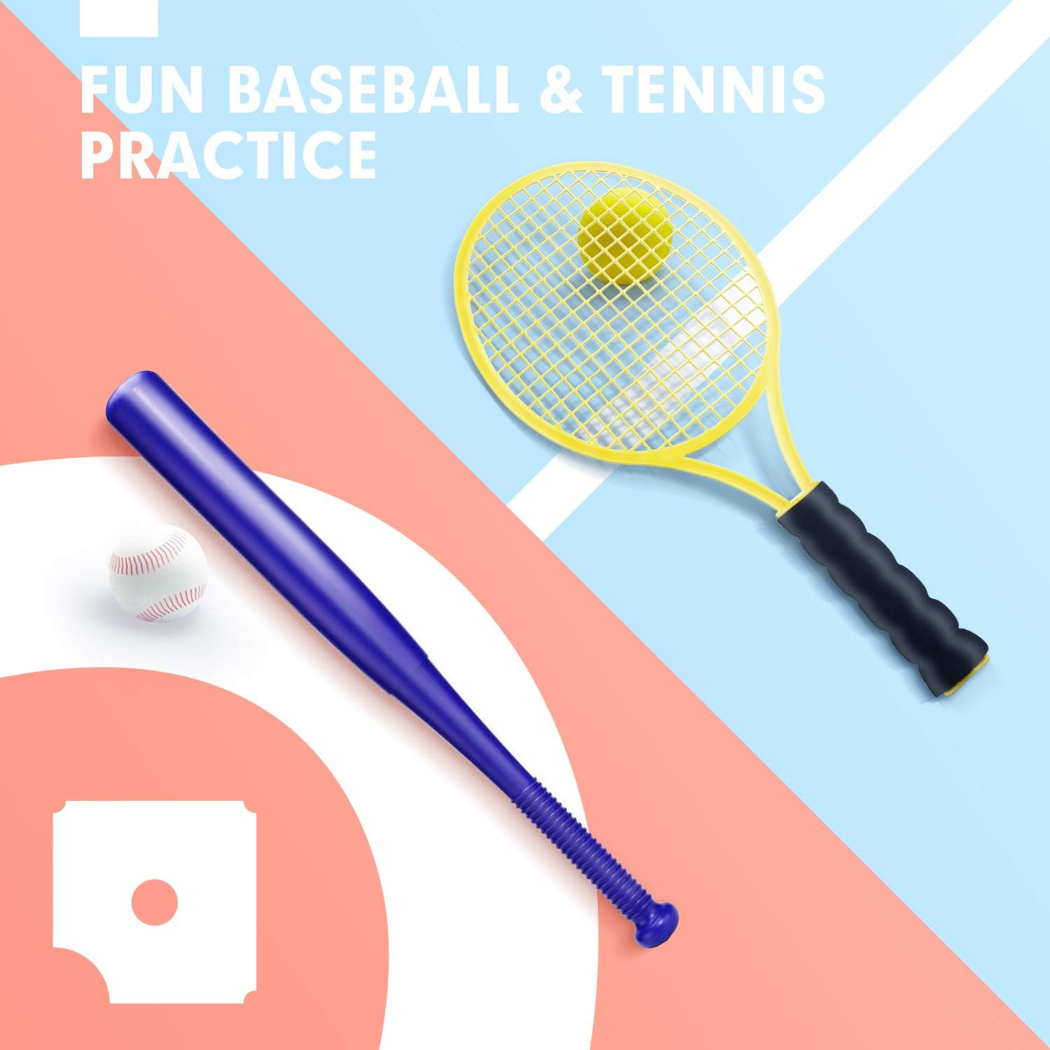 CubicFun Baseball Pitching Machine for Kids Outdoor Toys for Kids 6-12 Boys Girls, Baseball Tennis Training Outdoor Toy for Boys 5-7 Automatic Pitcher 10 Eva Balls, Toys for 5 Year Old Boys: Sports & Outdoors