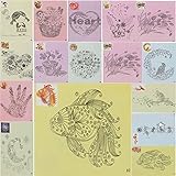 16pcs 32 Quilling Pattern Template DIY Quilling Paper Tools with Locating Paper