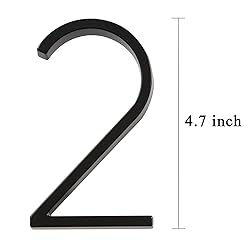 5 Inch Floating House Number 2, VONDERSO Black