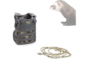 VOMVOMP Ferrets Army Vest Harness and Leash for Small Animals Guinea Pig Bunny Kitten Puppy Ferret Clothes Accessories