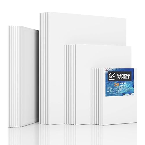 Canvas Panels 12 Pack 8x8 Inch, 100% Cotton 12.3 oz Triple Primed ...