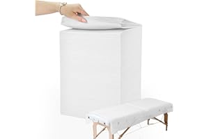 YPFYED 200 Piece Disposable Massage Table Sheets 31" x 71" - Non-Woven Fabric Bed Covers for Spa, Massage, Beauty & Tattoos - Breathable, Hygienic (White)