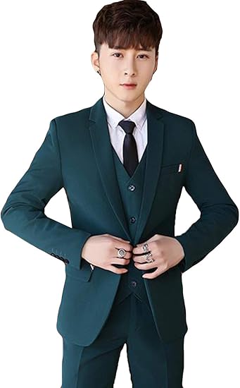 Amazon Yitong メンズ スーツ 長袖 セットアップ 春秋 冬 2点 上下セット ジャケット パンツ着痩せ スリム 韓国風 ストライプ シングルボタン かっこいい イギリス風 スーツ ビジネスウェア 通販