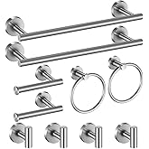 Hinmood Bathroom Hardware Set 10 Pieces, Stainless Steel Towel Bar Set Includes 16 inch Towel Bar, Towel Hook, Towel Ring Toilet Paper Holder