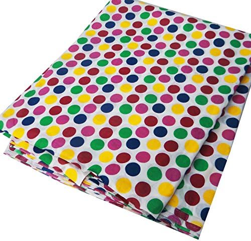 Indian Pure Cotton Material Polka Dot Print White Cusion Covers Craft Fabric By The Yard