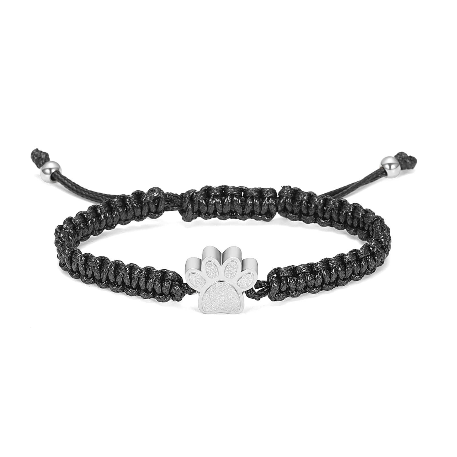 QGJNSGC Cremation Bracelet for Pets Ashes Dog Paw Pendant Bangle Paw Print Stainless Steel Memorial Urn Bracelet Jewelry