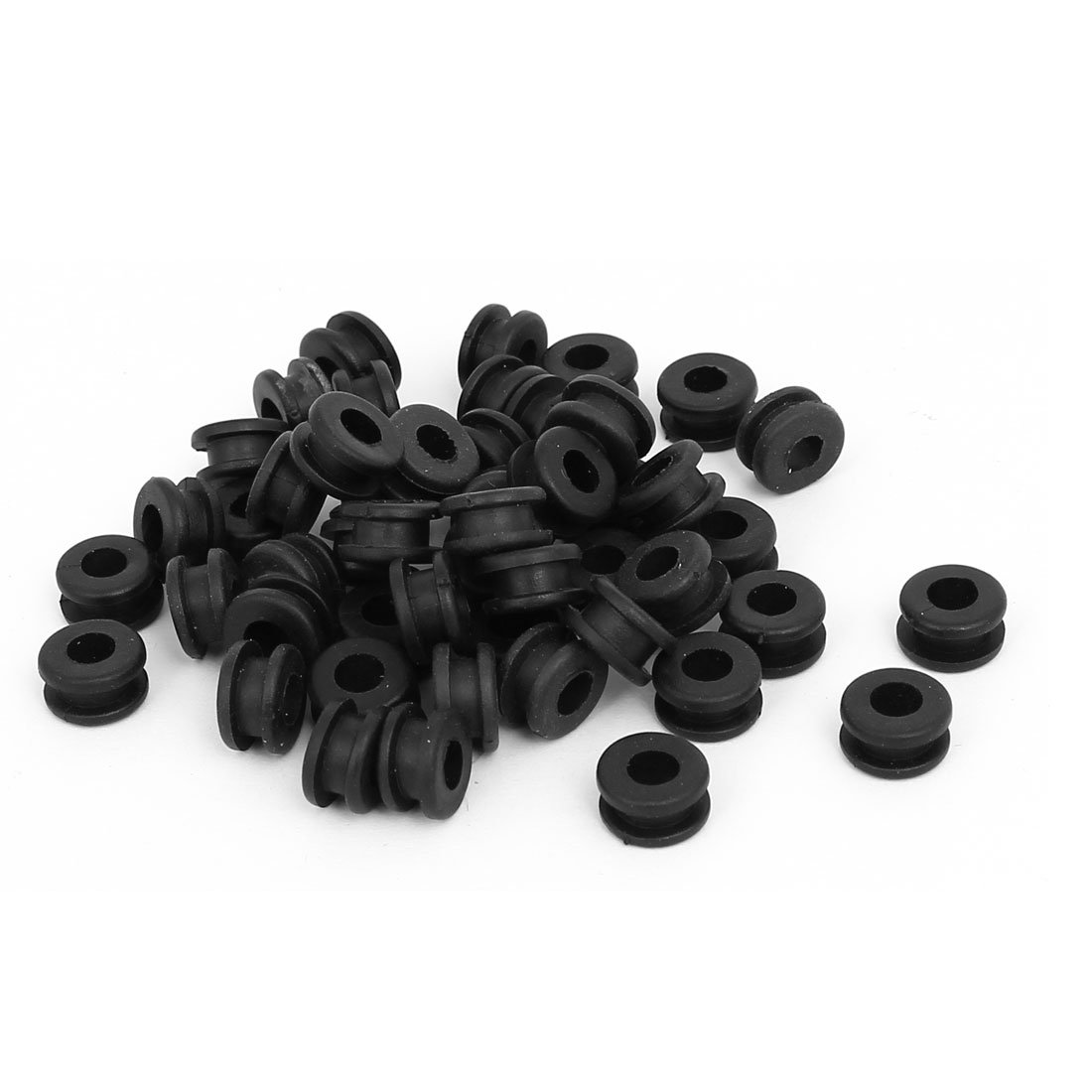 sourcingmap Flat Rubber Ring Sealing Grommet Wiring Gasket Black 5mm Inner Dia 50pcs