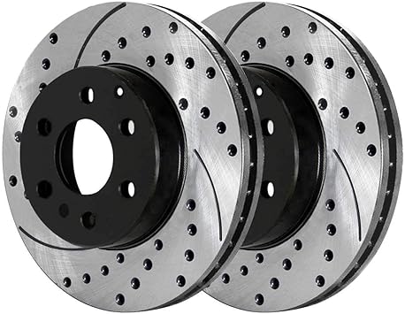 Amazon Com Autoshack Pr65153lr Pair Of 2 Rear Driver And Passenger Side Drilled And Slotted Disc Brake Rotors Replacement For 2008 2015 2016 2017 Buick Enclave 2009 2017 Chevrolet Traverse 2007 2016 Gmc Acadia Automotive