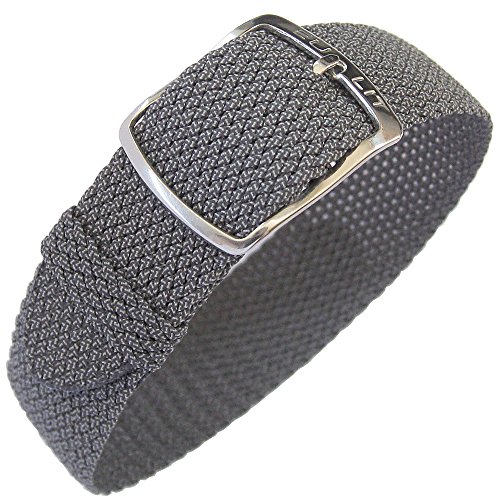 Eulit Kristall 18mm Grey Perlon Watch Strap