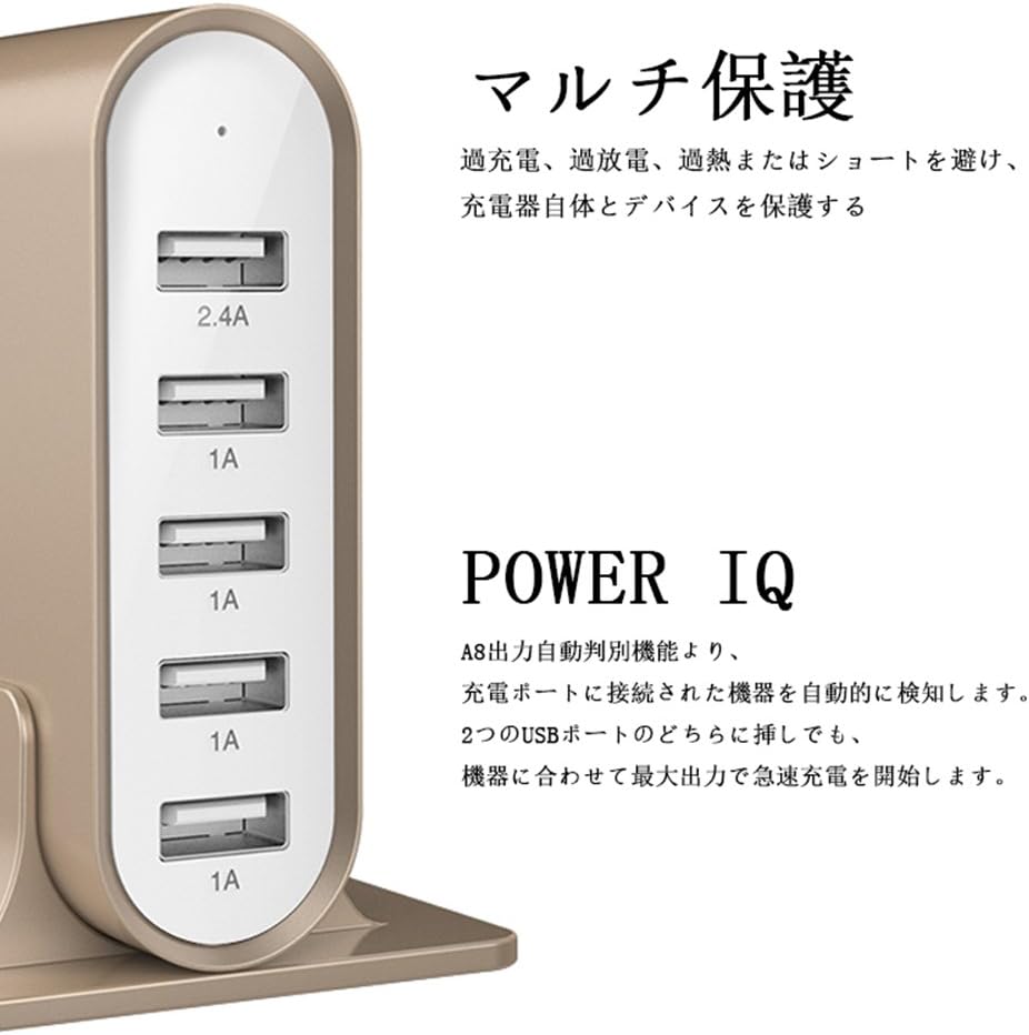 Amazon アダプター コンセント 充電器 5個口 急速 おしゃれ アダプタ Usbハブ 5ポート 急速充電 パクト 軽量 Iphone Android各種対応 コン Ac式充電器 通販