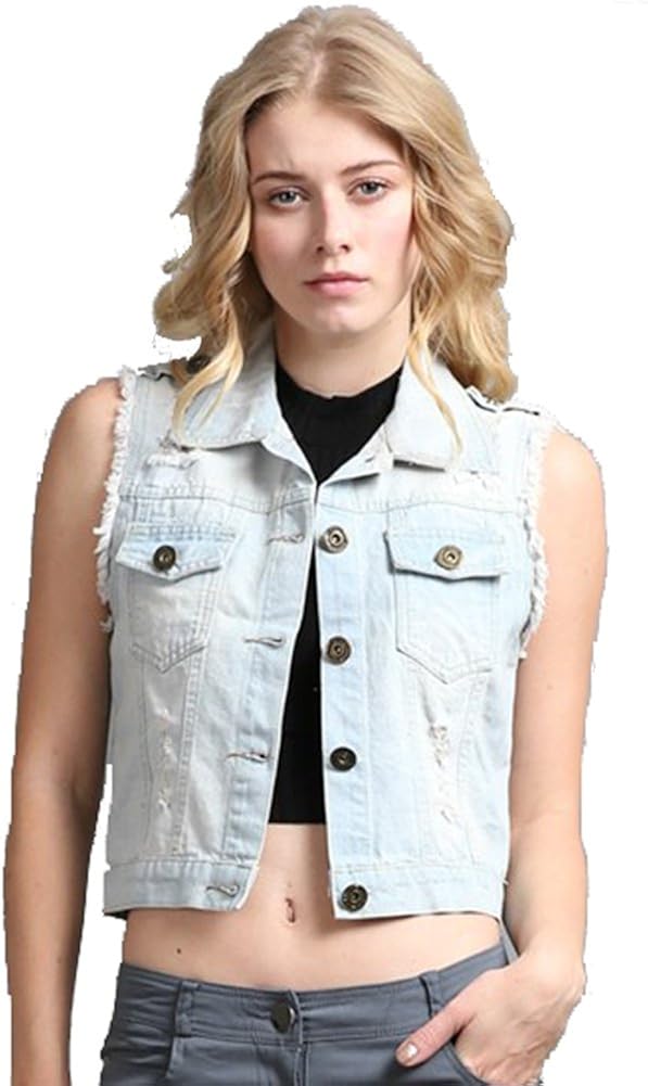 short jean vest