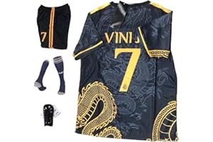 BIVIPO Madrid #5 Kids Soccer Jersey Kit Shorts Socks Set Youth Size #7 Adult Uniform 4 Pieces Set