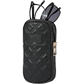 KINIVA Double Eyeglass Case for Men Women, 2-in-1 PU Dual Sunglasses Case, Scratch-Proof Travel Eyeglass Holder for Purse Car