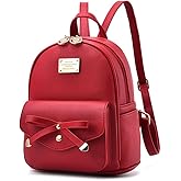 I IHAYNER Girls Bowknot Cute Leather Backpack Mini Backpack Purse for Women