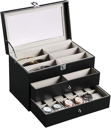 Caja de reloj Vasos de almacenamiento de la caja del metal de la hebilla de exhibición