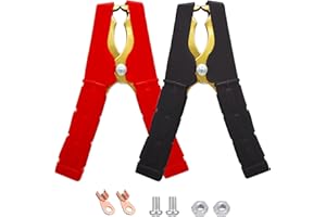 Ampper Replacement Jumper Cable Clamps, 500A Heavy Duty Car Battery Clamp Ends for Jumper Cables, Jump Starter, Charging and Testing (1 Pair)