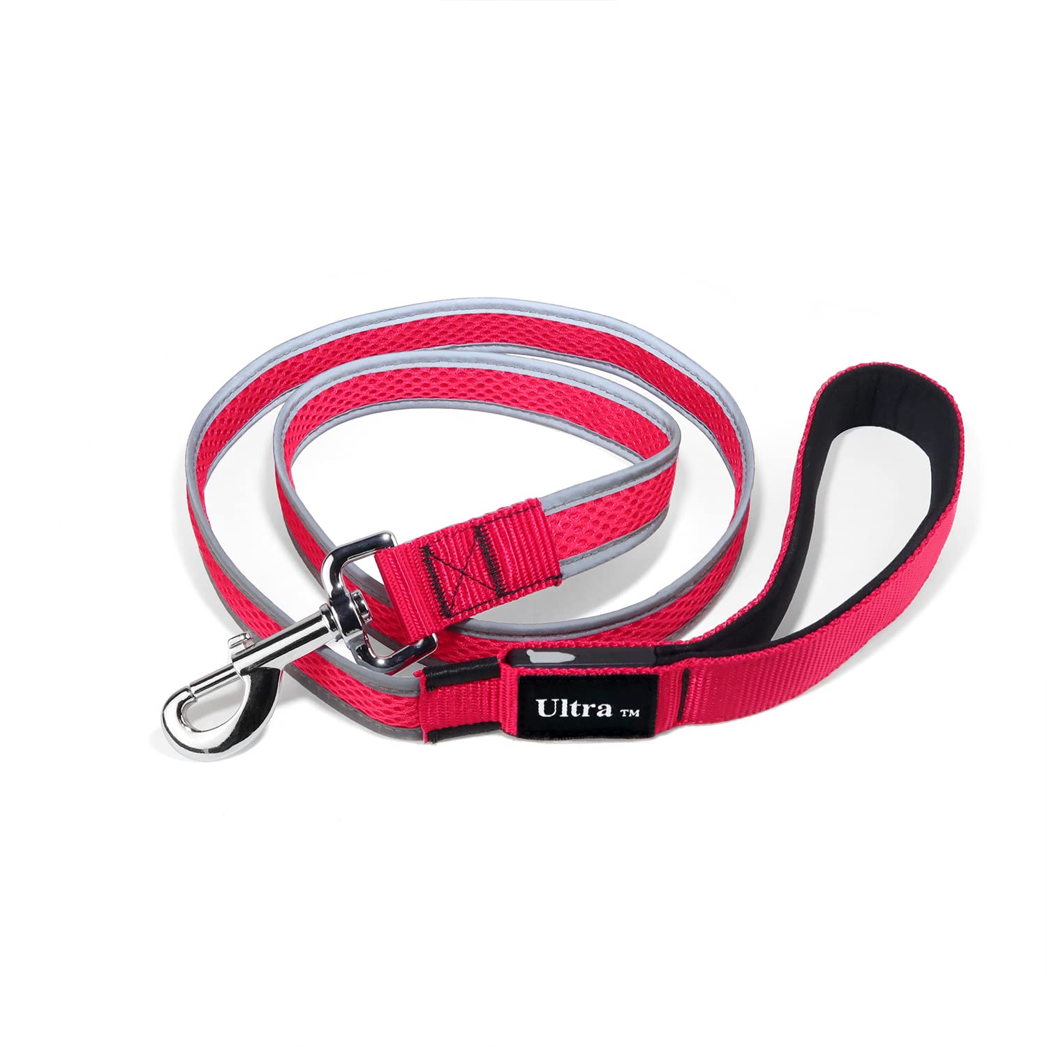 Ultra Red LED Dog Lead Light Up LED Light Flashing Dog Collar Leash Flexi LED Night Light Safety Dog Walking Water Proof Leads USB Rechargeable 120cm Reflective High Visibility Nylon Dog Lead