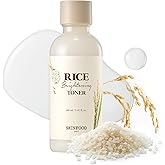 SKINFOOD Rice Brightening Toner, Korean Skincare Toner for Face with 48 Hours Fermented Rice Water for Healthy Glow Glass Ski
