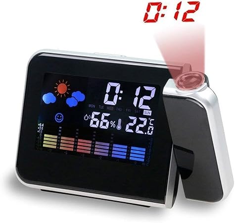 Hangrui Projection Alarm Clock Ceiling Projection Clock Back