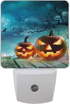 Katrine Store 2 Pack Halloween Misty Night Linterna de calabaza