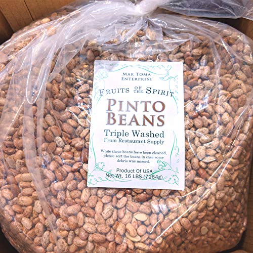 FOTS Pinto Beans Dry Bulk (16 Pounds) Perfect Refried Beans, USA