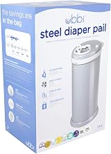 Ubbi Stainless Steel Nappy Pail Odor Locking Grey - No Special Bags view 3