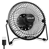 OPOLAR F501 Desktop USB Fan with Upgraded 6 Inch Blades, Enhanced Airflow, Lower Noise, Metal Design, USB Powered, Personal Table Fan, Mini Cooling Fan, Small Desk Fan, Quiet Office Fan - Black