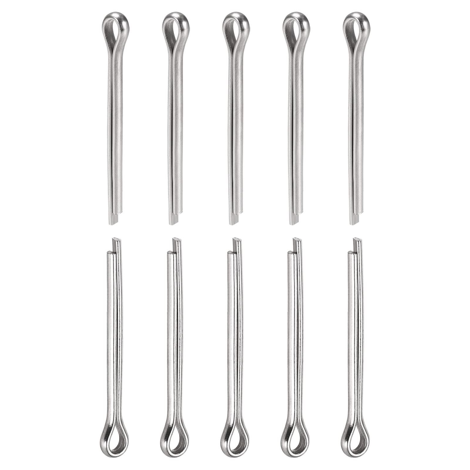 DTGN 5mm x 50mm (DxL) Cotter Clip Pins - 10Pack - Good for Machinery - 304 Stainless Steel Hairpin Fasteners - Silver