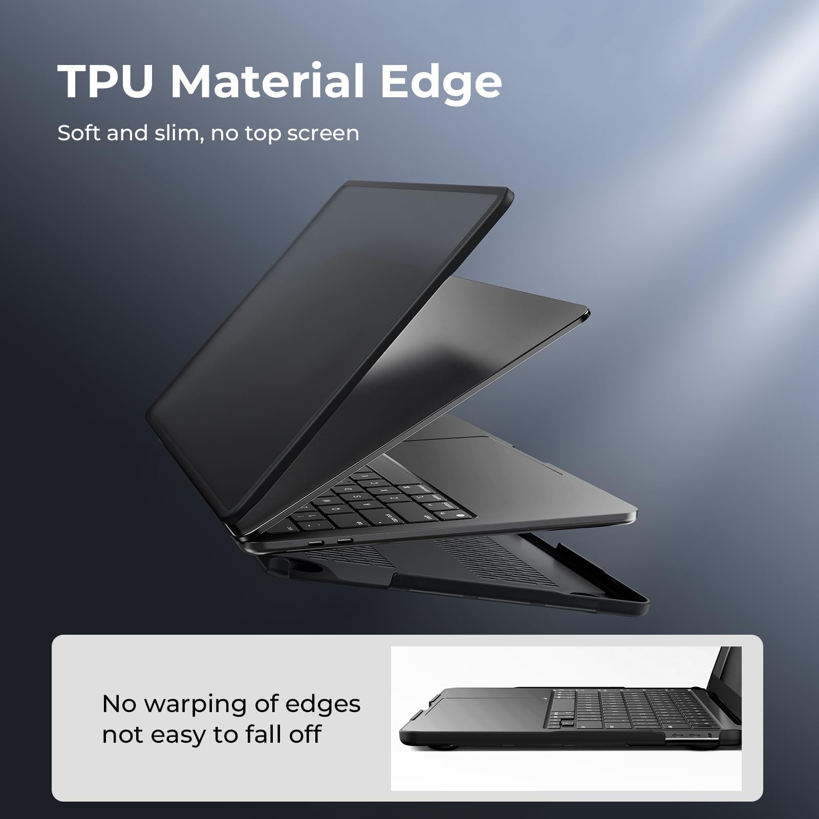 BlueSwan Case Compatible for MacBook Pro 13 Inch M2 M1 A2338 A2251 A2289 A2159 A1989 A1708 A1706, Released 2022-2016, Shatterproof Frame + Matte Anti-Fingerprint Protective Case, Black