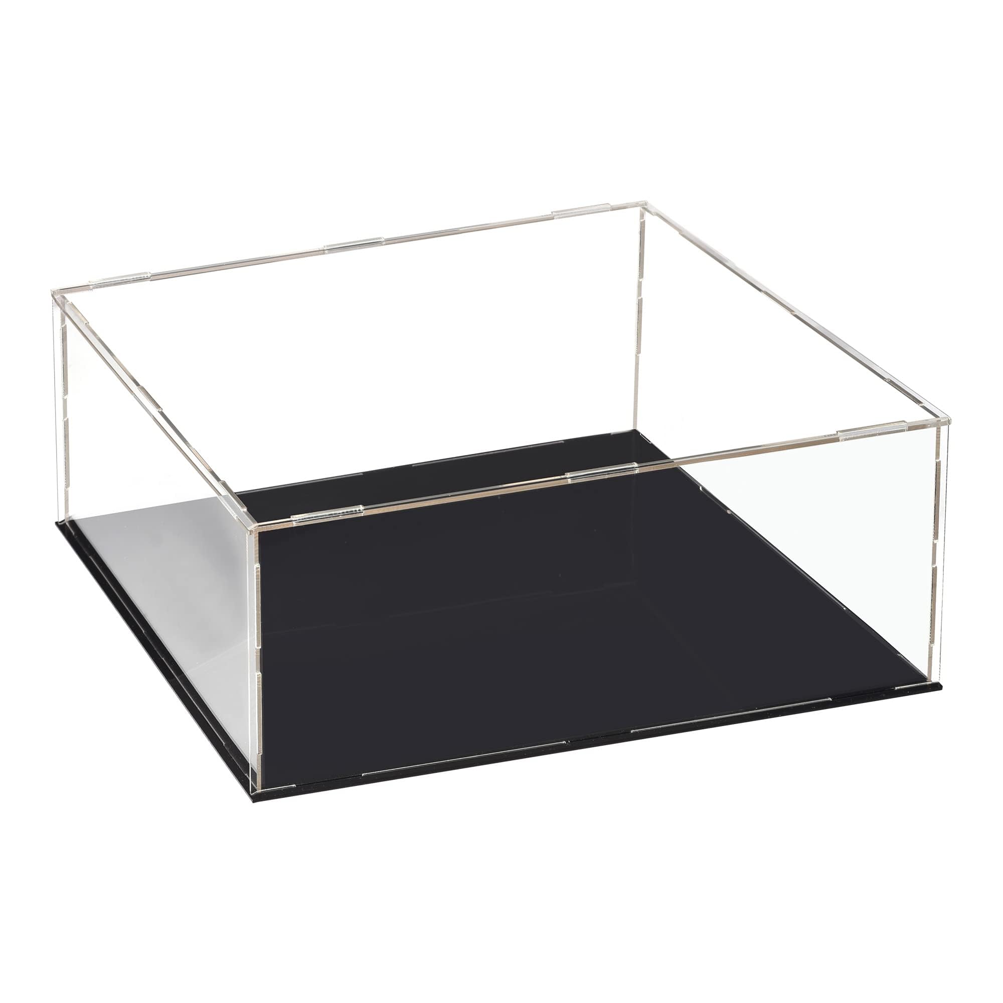 TOP-VIGOR Acrylic Clear Display Case, 26 x 26 x 15cm Assemble Dustproof Protection Countertop Box, Showcase Cube Collectibles Show Box for Figures Toys Home Storage