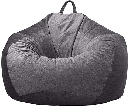 Zitzak Stoelhoezen Alleen Zonder Vulling Korte Pluche Zitzak Opberghoes Zitzakken Hoes Met Verwisselbare Toilettas Voor Volwassenen En Kinderen Dark Gray 90 110cm Amazon Nl