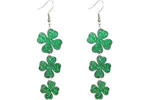 ROSTIVO Shamrock Earrings for Women St. Patrick's Day Earrings Clover Dangle Earrings
