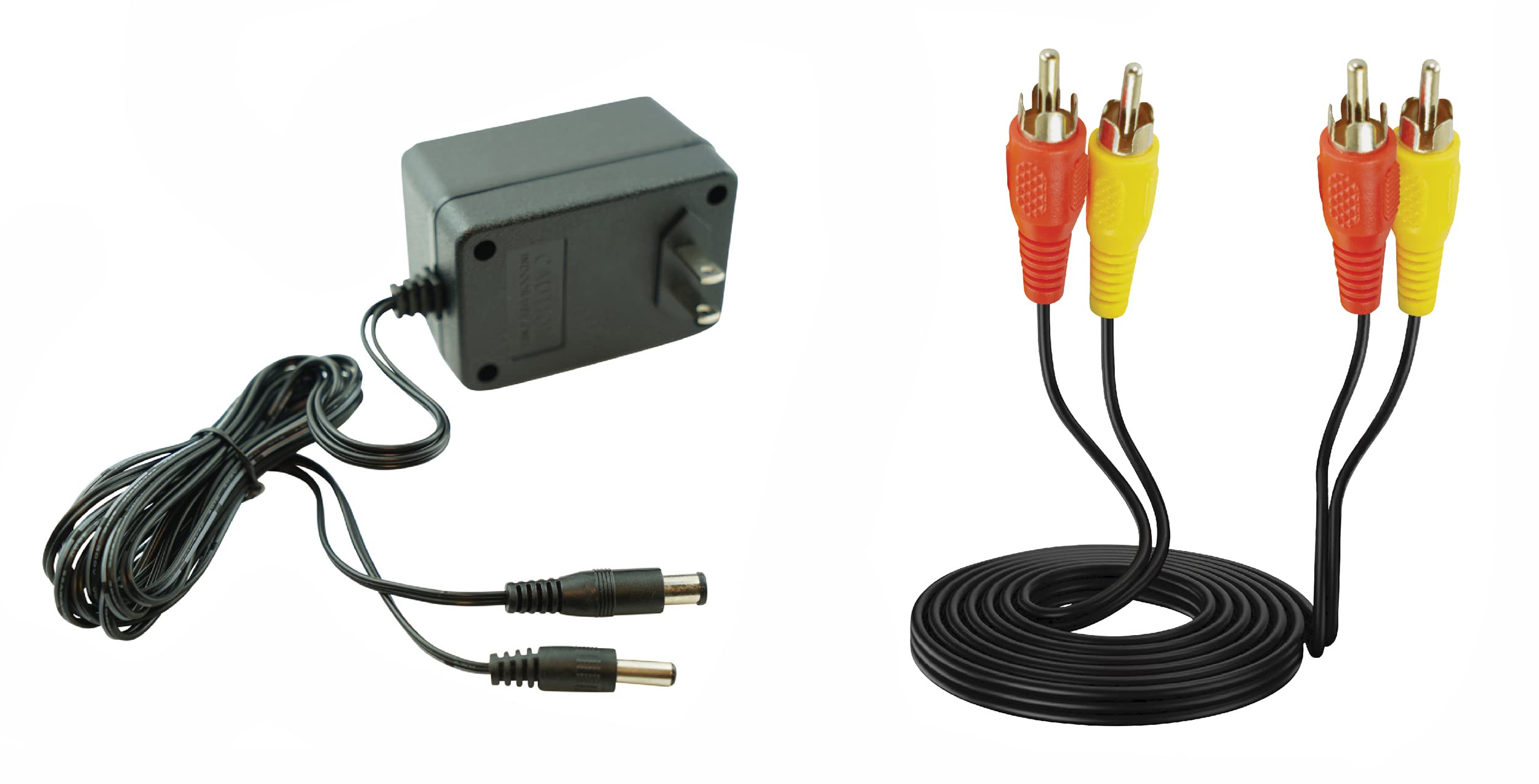AC Power Supply Home Charger + Audio Video AV Cable RCA Adapter Cord To External TV Screen Monitor For Nintendo NES Systems Vintage Game Console Composite Extra Long Length 10 Feet