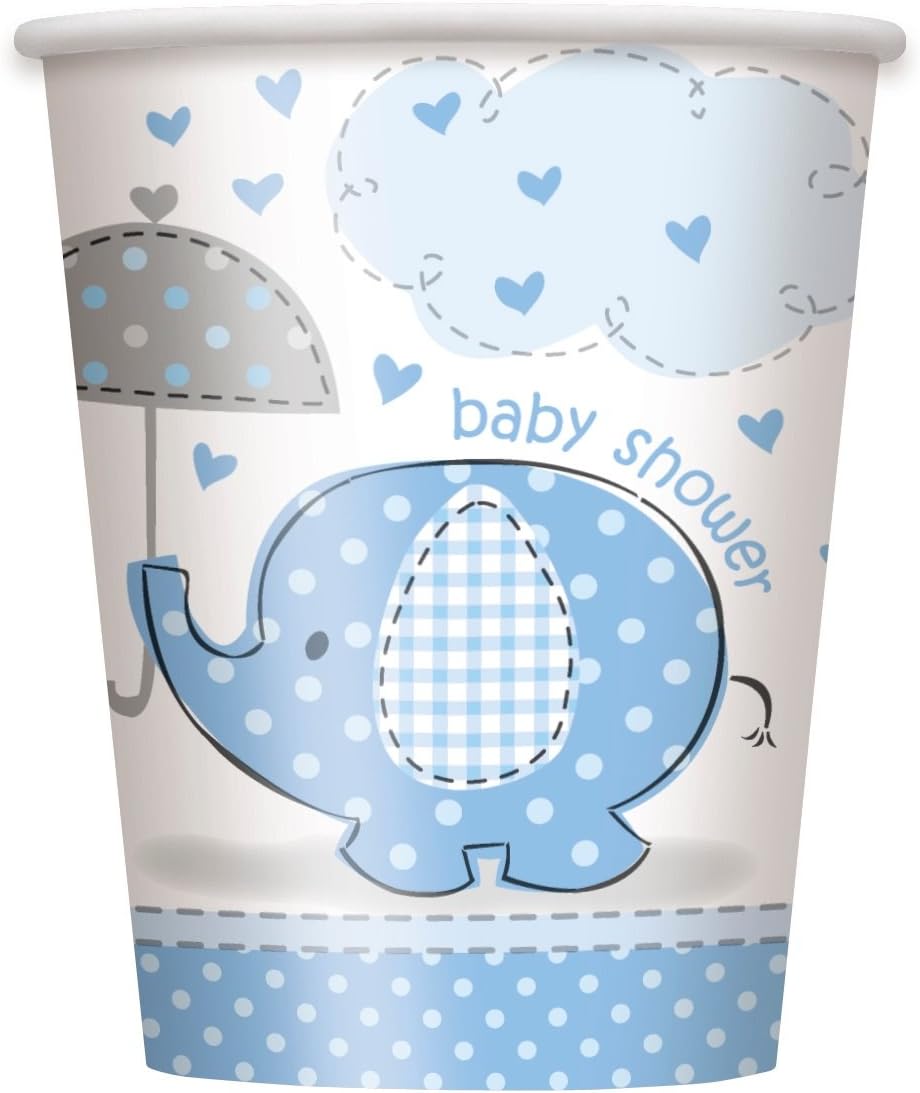 Unique Baby Shower Paper Cups - Blue Umbrellaphants