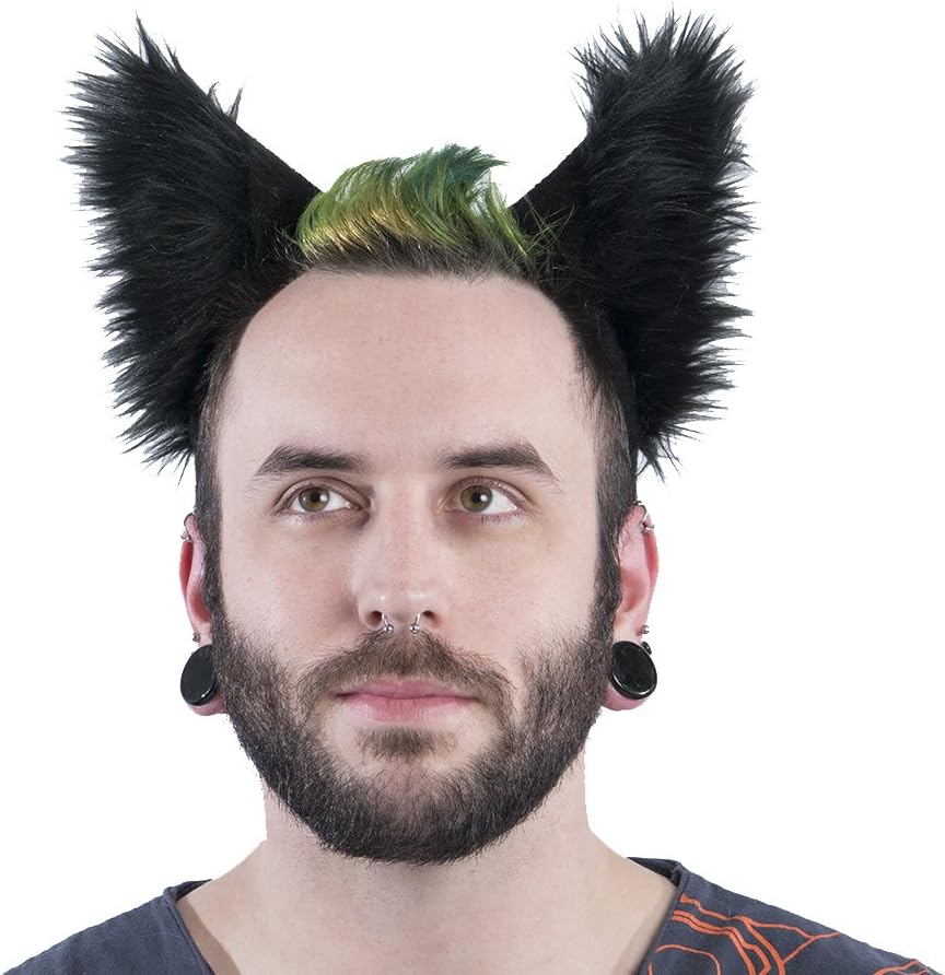 Pawstar White Furry Wolf Ears Headband