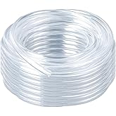 NICOLEKAY 20 Feet PVC- 1/2" ID Clear Vinyl Tubing Food Grade Multipurpose Tube for Beer Line, Kegerator, Wine Making, Aquapon