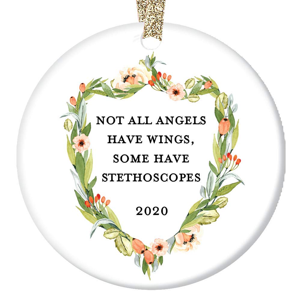 Amazon Com Nurse Doctor Christmas Ornament 2020 Patient Care Thank You Holiday Gift Medical Office Hospital Staff Nursing School Graduate Ceramic Keepsake Present 3 Flat Porcelain W Gold Ribbon Free Gift Box