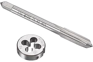 uxcell M7 x 0.75mm Metric Tap and Die Set, Machine Thread Screw Tap with Round Threading Die, Tap & Die Kit for Nut Screw Bol