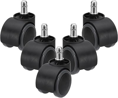 PATIKIL 5x Gray 2 Inch Office Chair Wheels 7/16" x 7/8" Stem 110 Lbs Casters