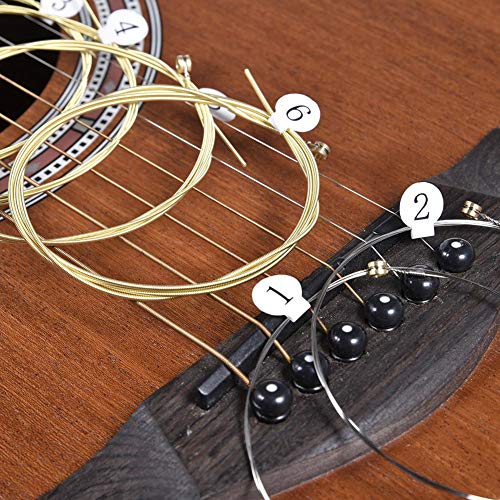 6 Pieces Universal Acoustic Guitar Strings,Brass Hexagonal Steel Core Strings for Musical Instruments - Thumbnail 4