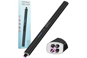 LIKENY Stocking Stuffers for Men Women: Electric Lighter Candle Lighter Rechargeable Windproof Flameless Dual Arc Camping Kitchen USB Lighters with Safety Lock for Adults Him Mom Gifts Valentines Day