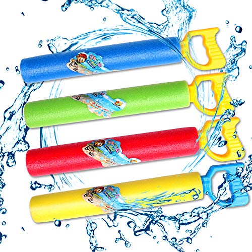 TNELTUEB Best Long Water Gun Set, 4 Pack Super Soaker Foam Water Blaster Gun for Swimming Pool Beach Summer Water Fighting Game Outdoor Toys for Boys Girls Adults