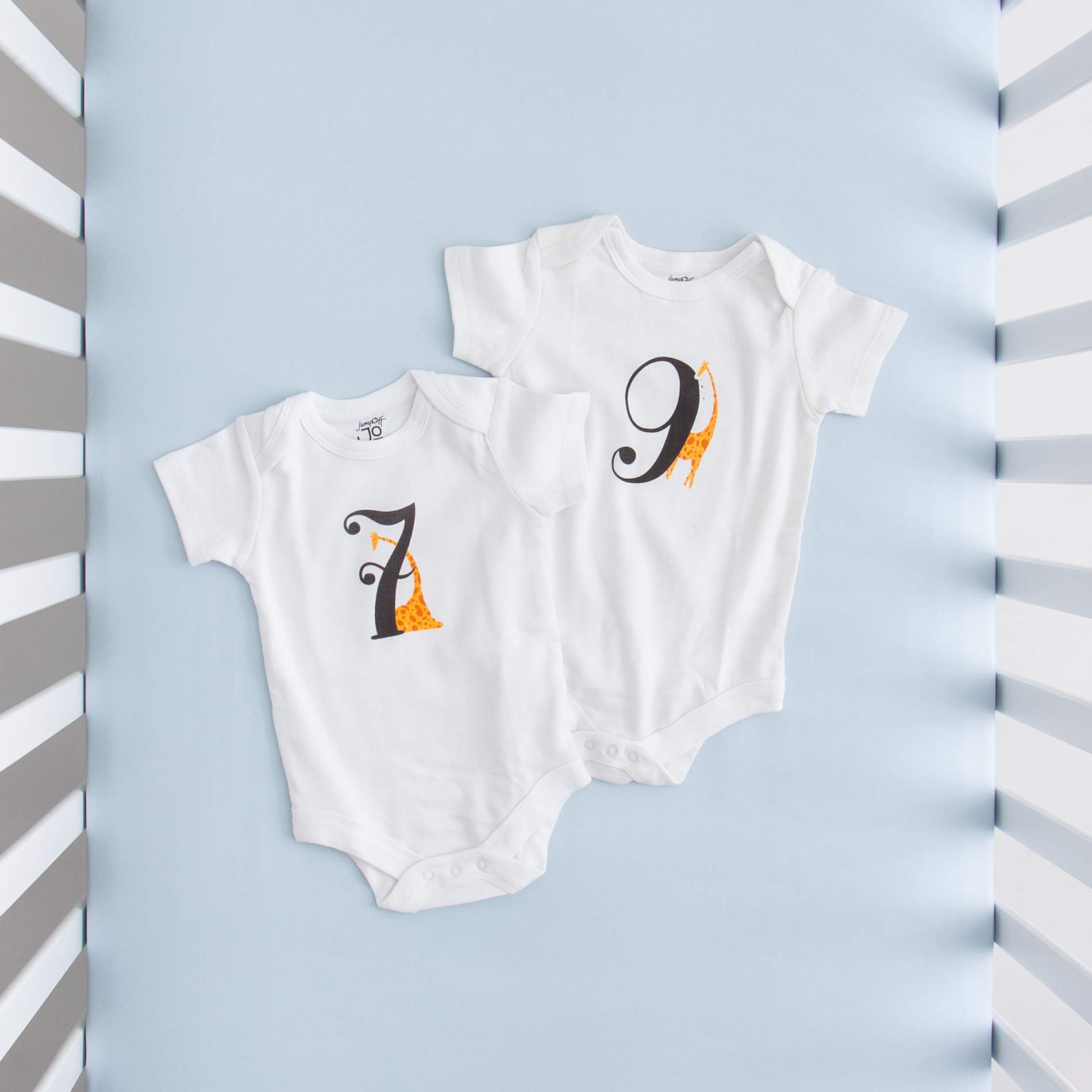 JumpOff Jo - Seize The Moment Baby Milestone Onesies, 1 Through 12 Bodysuit Set With Numbers, Newborn Essentials