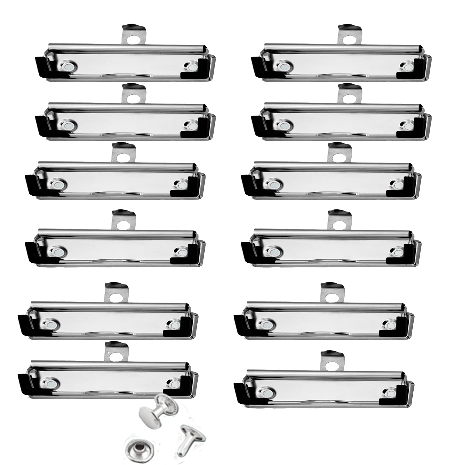 Pack of 12 clips for clipboard, clamping mechanism, clipboard folder, for clipboard, folder, hardboard