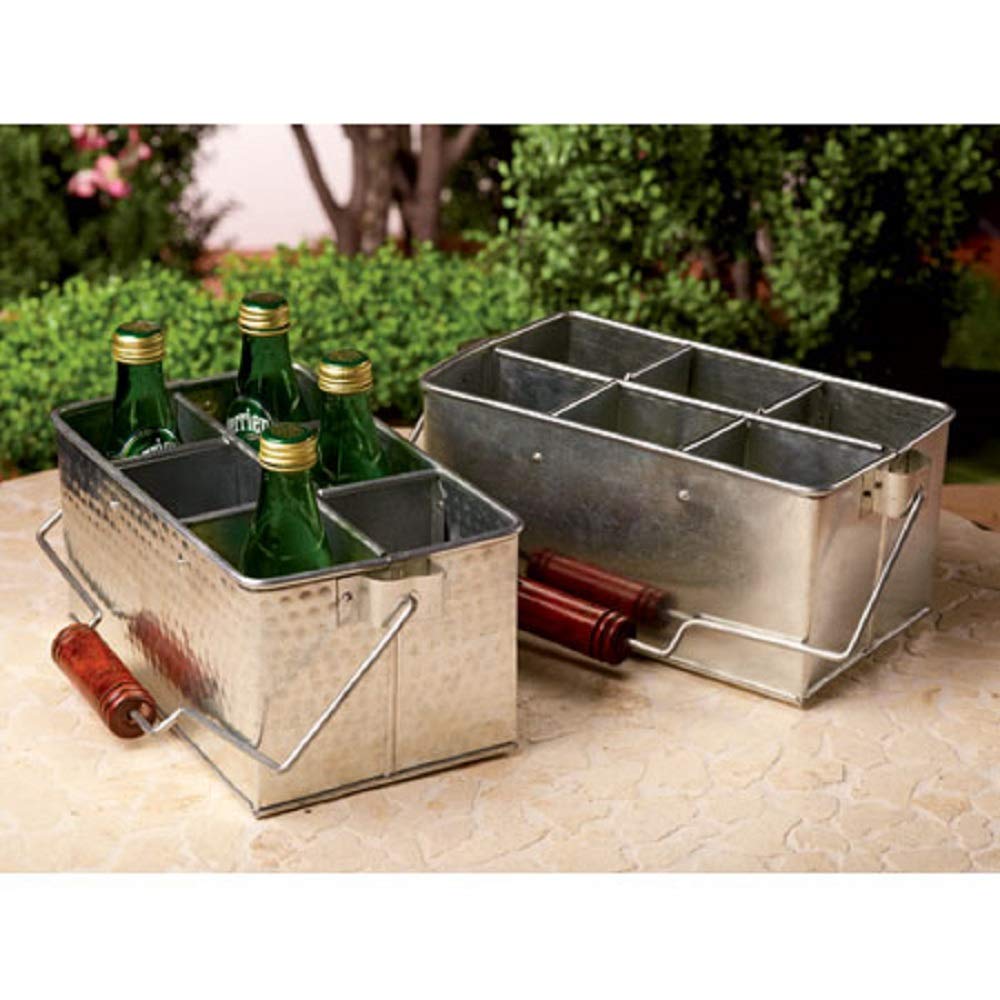 Galvanized Tin Picnic Utensil Caddy, Kitchen Organizer or Classroom