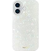 SCORPIFY for iPhone 16 Case [Compatible with MagSafe] with Colorful Pearl Iridescent Design, Cute Clear Magnetic Phone Cover for Women Girls and Men, Bumper with Mother of Pearl Shell Pattern